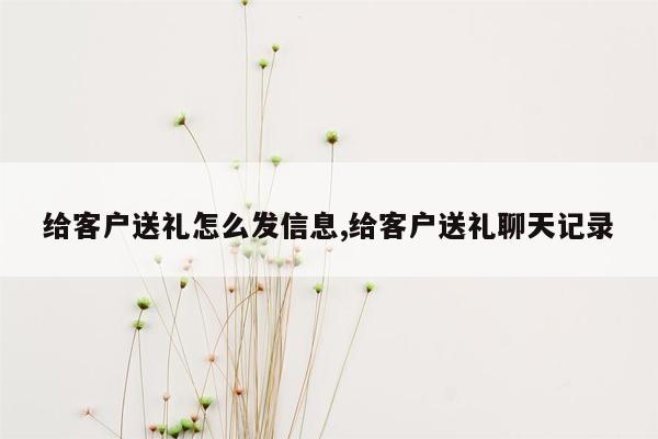 给客户送礼怎么发信息,给客户送礼聊天记录