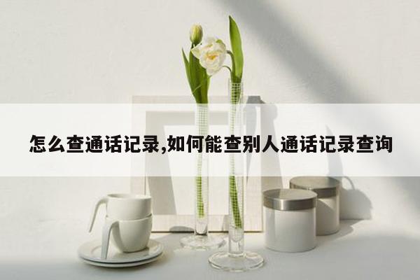 怎么查通话记录,如何能查别人通话记录查询