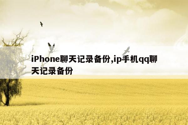 iPhone聊天记录备份,ip手机qq聊天记录备份