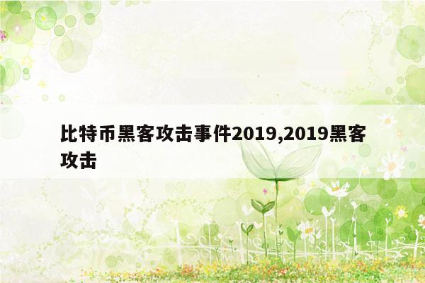 比特币黑客攻击事件2019,2019黑客攻击