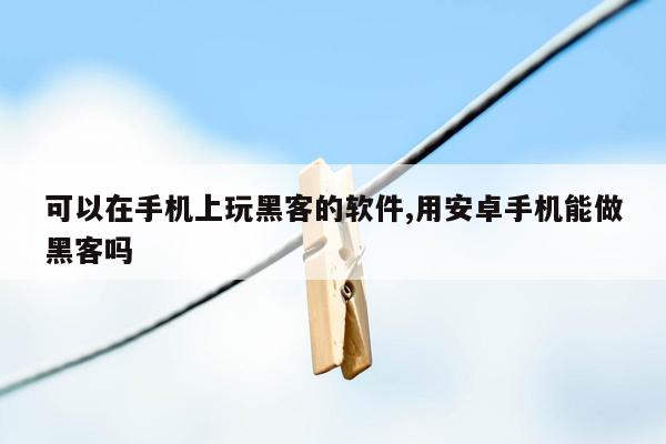 可以在手机上玩黑客的软件,用安卓手机能做黑客吗