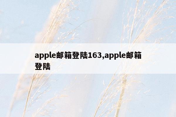 apple邮箱登陆163,apple邮箱登陆