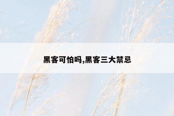 黑客可怕吗,黑客三大禁忌