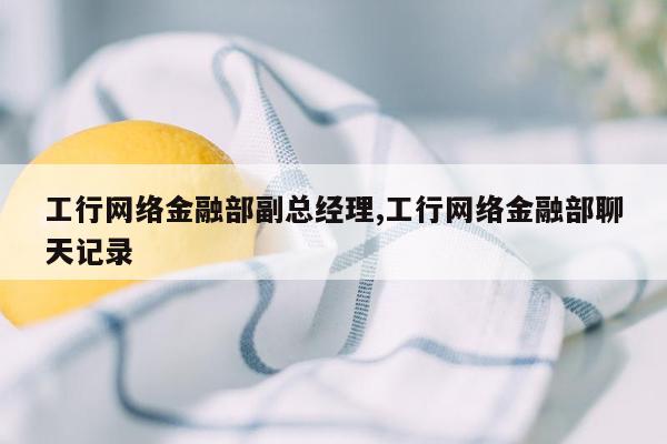 工行网络金融部副总经理,工行网络金融部聊天记录