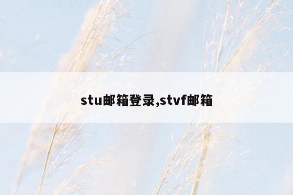 stu邮箱登录,stvf邮箱