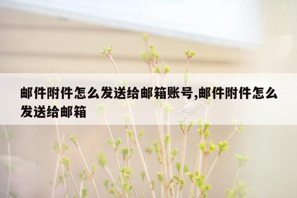 邮件附件怎么发送给邮箱账号,邮件附件怎么发送给邮箱