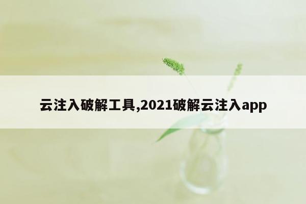 云注入破解工具,2021破解云注入app