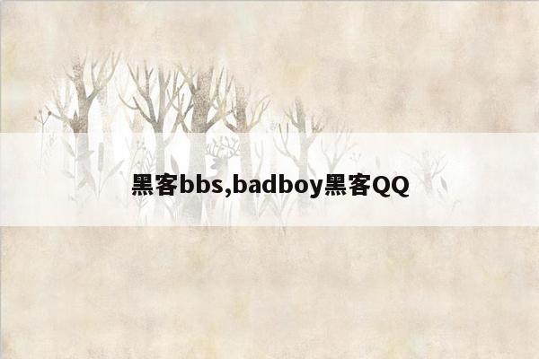 黑客bbs,badboy黑客QQ