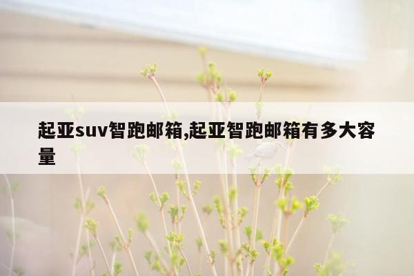 起亚suv智跑邮箱,起亚智跑邮箱有多大容量