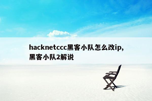 hacknetccc黑客小队怎么改ip,黑客小队2解说