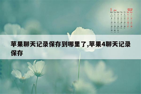 苹果聊天记录保存到哪里了,苹果4聊天记录保存