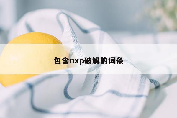 包含nxp破解的词条