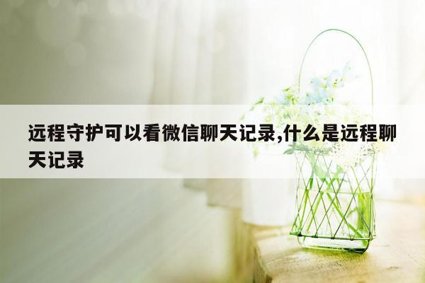 远程守护可以看微信聊天记录,什么是远程聊天记录