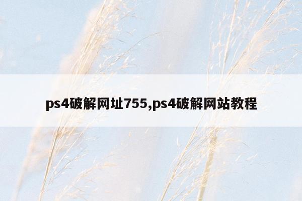 ps4破解网址755,ps4破解网站教程