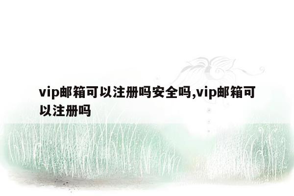 vip邮箱可以注册吗安全吗,vip邮箱可以注册吗