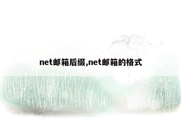 net邮箱后缀,net邮箱的格式