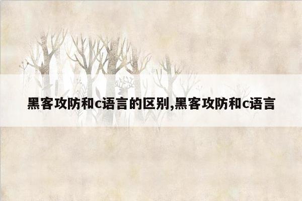 黑客攻防和c语言的区别,黑客攻防和c语言