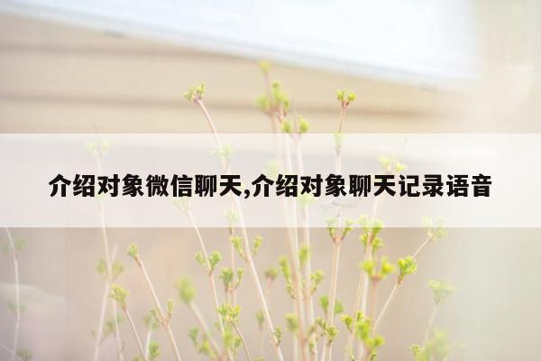 介绍对象微信聊天,介绍对象聊天记录语音