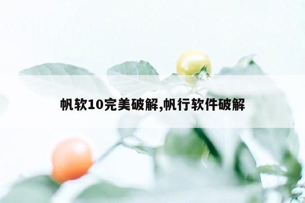 帆软10完美破解,帆行软件破解