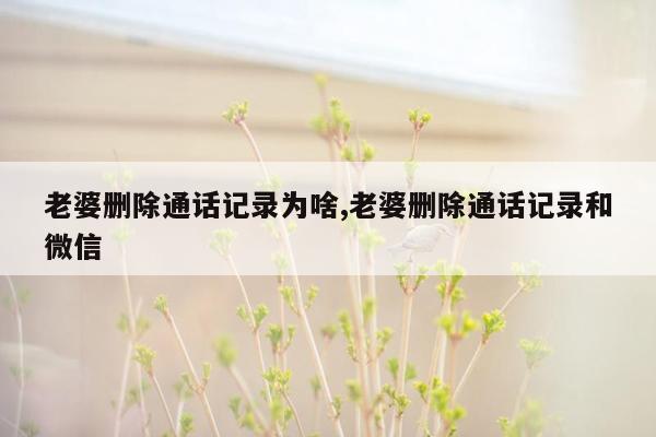 老婆删除通话记录为啥,老婆删除通话记录和微信