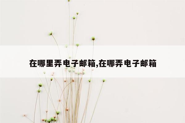 在哪里弄电子邮箱,在哪弄电子邮箱
