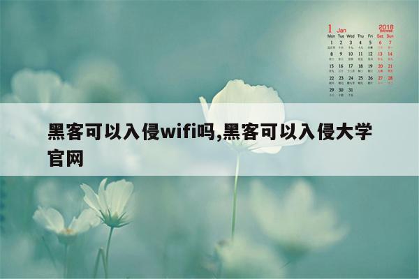 黑客可以入侵wifi吗,黑客可以入侵大学官网