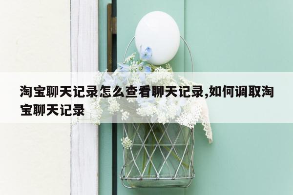 淘宝聊天记录怎么查看聊天记录,如何调取淘宝聊天记录