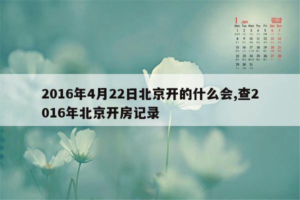 2016年4月22日北京开的什么会,查2016年北京开房记录