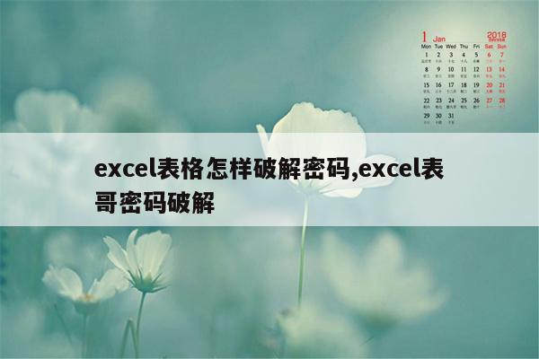 excel表格怎样破解密码,excel表哥密码破解