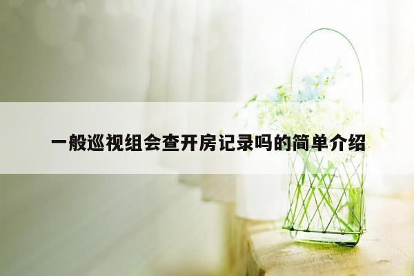 一般巡视组会查开房记录吗的简单介绍