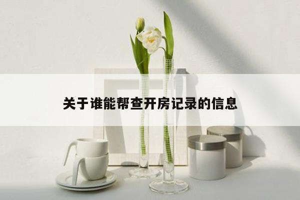 关于谁能帮查开房记录的信息