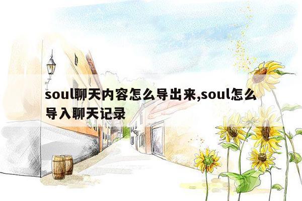 soul聊天内容怎么导出来,soul怎么导入聊天记录