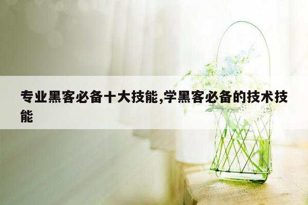 专业黑客必备十大技能,学黑客必备的技术技能