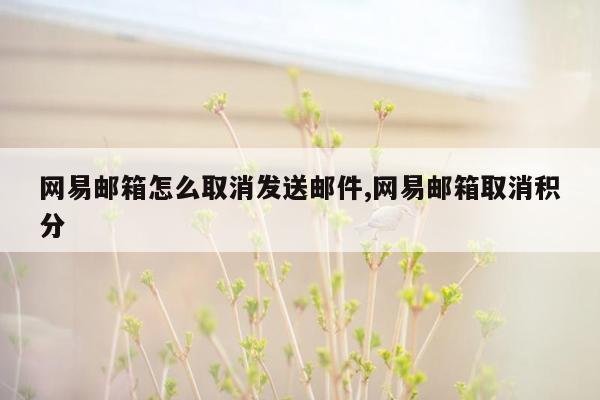 网易邮箱怎么取消发送邮件,网易邮箱取消积分