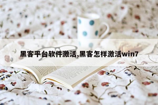 黑客平台软件激活,黑客怎样激活win7