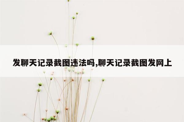 发聊天记录截图违法吗,聊天记录截图发网上