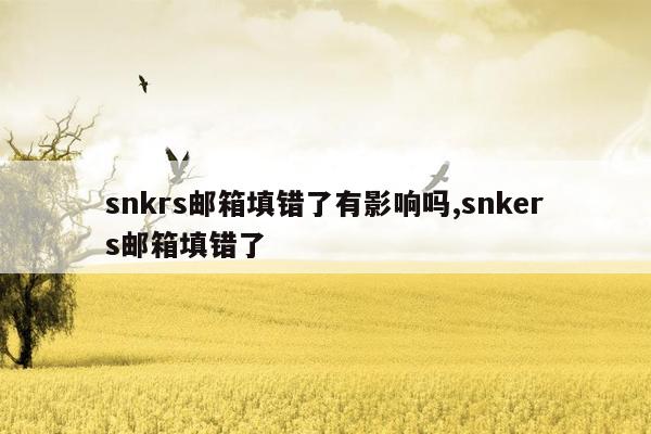 snkrs邮箱填错了有影响吗,snkers邮箱填错了