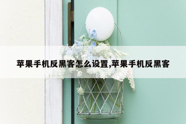 苹果手机反黑客怎么设置,苹果手机反黑客