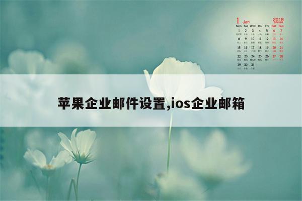 苹果企业邮件设置,ios企业邮箱