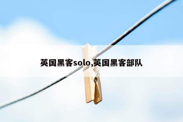 英国黑客solo,英国黑客部队