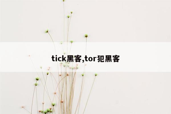 tick黑客,tor犯黑客