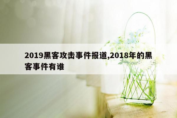 2019黑客攻击事件报道,2018年的黑客事件有谁