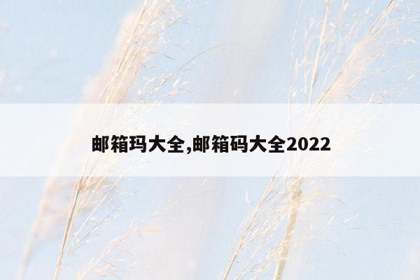 邮箱玛大全,邮箱码大全2022