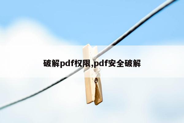 破解pdf权限,pdf安全破解