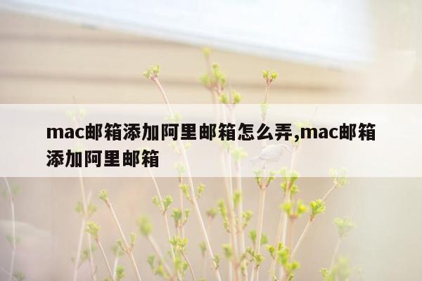 mac邮箱添加阿里邮箱怎么弄,mac邮箱添加阿里邮箱