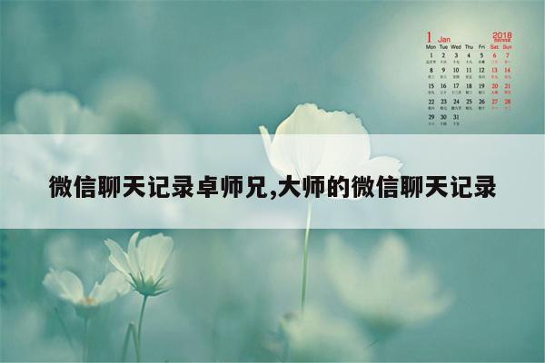 微信聊天记录卓师兄,大师的微信聊天记录