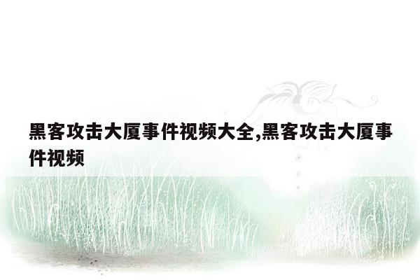 黑客攻击大厦事件视频大全,黑客攻击大厦事件视频