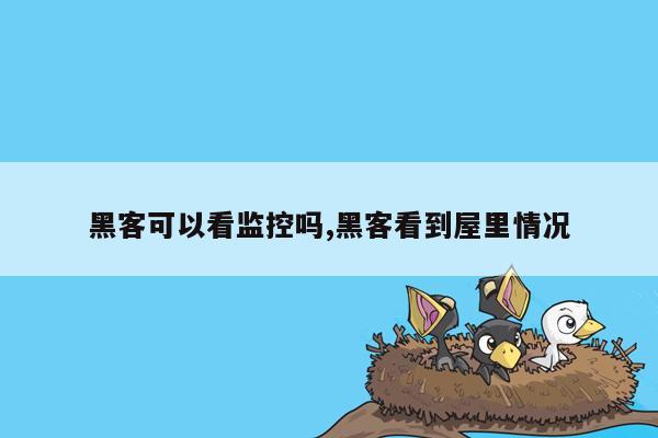 黑客可以看监控吗,黑客看到屋里情况