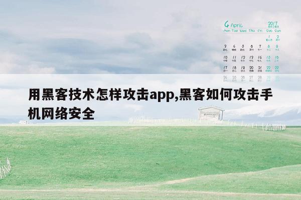 用黑客技术怎样攻击app,黑客如何攻击手机网络安全